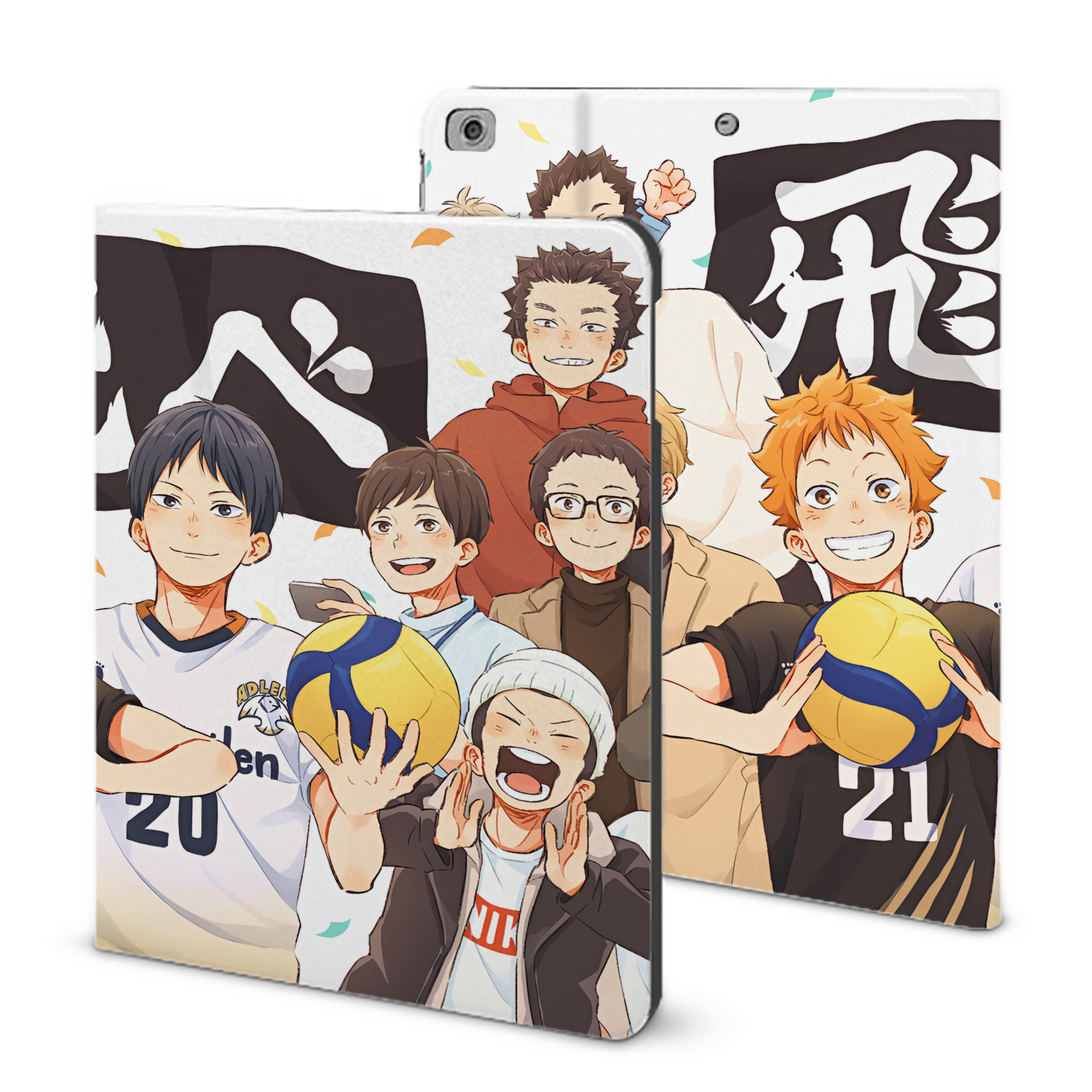 （画像用） ハイキュー!! Haikyu!! IPad ケース ブック型 PUレザー TPU 耐衝撃 軽量 薄型 ペン収納なし 全面保護 IPad 各モデル対応